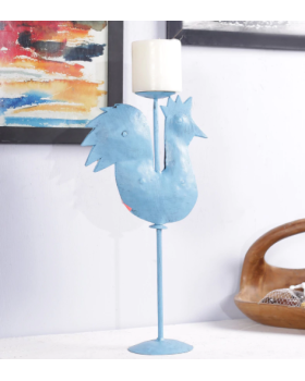BIRD CANDLE STAND (BLUE)